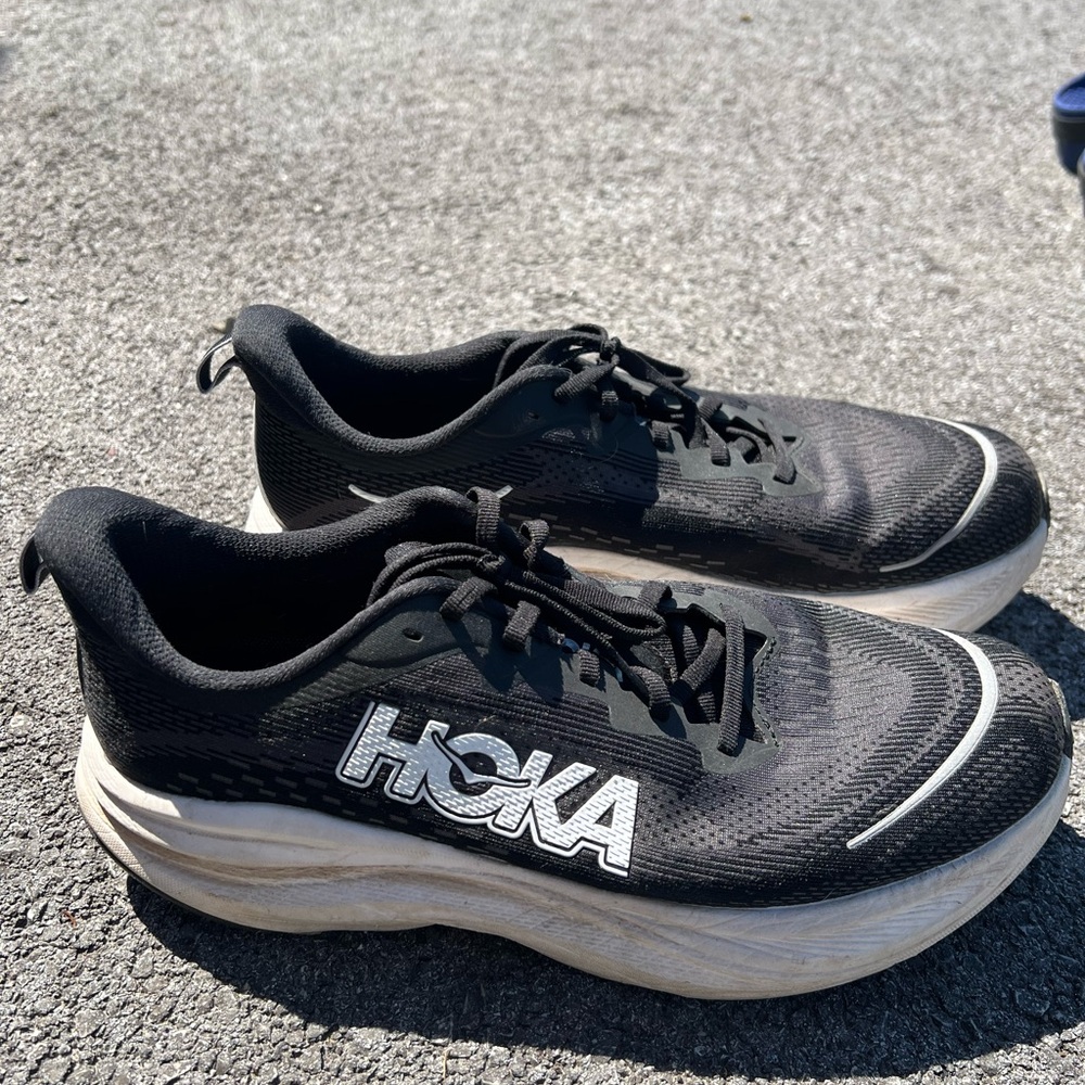 Hoka SkyFlow Black and White Athletic Shoes